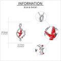 wholesale 925 Sterling Silver Infinity Love You to the Moon and Back Ruby Red Cardinal Bird Charm Pendant Necklace-0-4