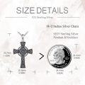 wholesale 925 Sterling Silver Celtic Knot Gothic Cross Pendant Necklace for Women-0-3