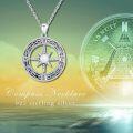 wholesale 925 Sterling Silver Opal Moonstone Celtic Compass Pendant Necklace for Women Girls s-0-3