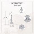 wholesale 925 Sterling Silver Musical Instrument Drop Earrings for Women Girls - Elegant Cello Design with Cubic Zirconia Stones (Silver)-0-3