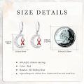 wholesale  Sterling Silver Cancer Awareness Ribbon Moon Dangle Leverback Earrings for Women Survivor Jewelry -0-17