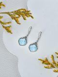 wholesale Sterling Silver Natural Gemstone Vintage Irish Celtic Teardrop Dangle Earrings-0-4