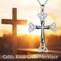 wholesale 925 Sterling Silver Celtic Knot Cross Pendant Necklace Jewelry for Women and Men-0-4
