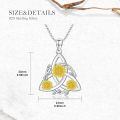 wholesale 925 Sterling Silver Sunflower Celtic Knot Pendant Necklace Two Tone Gold Plated-0-3