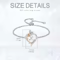 TOUPOP Sterling Silver Rose Heart Butterfly Initial K Letter Link Bracelet For Women-0-5