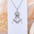 wholesale 925 Sterling Silver Freemason G Logo with Sun and Moon Pendant Necklace for Women & Men-0-5