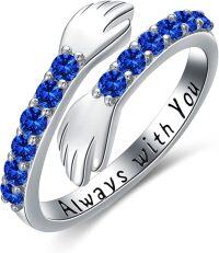 wholesale 925 Sterling Silver Zircon Hug Ring Adjustable Couple Friendship Gift-D