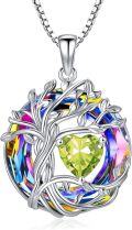 wholesale White Gold Yellow Gold Plated Sterling Silver Austrian Crystal Celtic Tree of Life Necklace-0-196