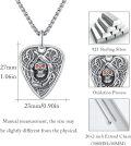 wholesale 925 Sterling Silver Gothic Grim Reaper Pendant Necklace with Red Eyes and Celtic Knot Design - Halloween Jewelry for Women & Men-0-5