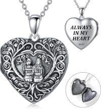 wholesale TOUPOP Heart Shaped Friendship Sisters Locket Necklace Always My Sister Forever My Friends Photo Locket Pendant Necklace Sterling Silver Family Tree Of Life Jewelry Christmas Gifts For Best Friend -undefined