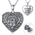 TOUPOP Sterling Silver Heart Photo Locket Sister Friendship Tree Of Life Necklace-0-0