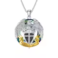 TOUPOP 925 Sterling Silver Saint Michael Necklace For Men Women-0-0