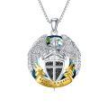 TOUPOP 925 Sterling Silver Saint Michael Necklace For Men Women-0-0