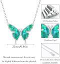 wholesale 925 Sterling Silver Opal Butterfly Necklace for Women Dainty Cute Pendant Jewelry Birthday Christmas Gift for Wife Girlfriend Mom Teen-0-5