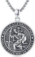 wholesale 925 Sterling Silver Saint Christopher and Saint Michael Round Medal Catholic Pendant Amulet Jewelry for Men Women Boys Girls -0-0