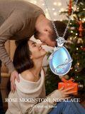 wholesale TOUPOP Teardrop Turquoise/moonstone/black Onyx Necklaces For Women Sterling Silver Infinity Rose Pendant Necklace Jewelry Birthday Anniversary Mothers Day Christmas Gifts For Wife Her Girlfriend Mom -0-2