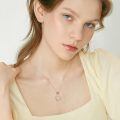 wholesale 925 Silver Mom Heart Rose Pendant Necklace Lab Created Moissanite Two Tone-0-1