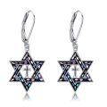 wholesale 925 Sterling Silver Star Of David Earring-0-0