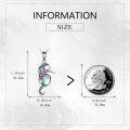 wholesale 925 Sterling Silver Seahorse with Blue Stone Pendant Necklace for Women Sea Life  48 Chain Length-0-1
