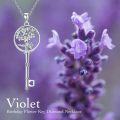 wholesale Sterling Silver Diamond Birth Flower Key Necklace for Women-0-44