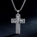 wholesale 925 Sterling Silver Cross Pendant With Nail Details On Chain Necklace-0-21