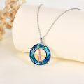 wholesale 925 Sterling Silver Blue Crystal Basketball Player Pendant Necklace for Women and Girls-0-3