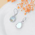wholesale 925 Sterling Silver Teardrop Blue Moonstone Daisy Filigree Drop Earrings for Women Gift Idea-0-2