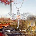 wholesale 925 Sterling Silver Celtic Heart Dragonfly Pendant Necklace for Women-0-5
