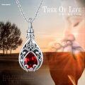 wholesale  Sterling Silver & Moonstone Heart Tree of Life Urn Necklace for Ashes, Memorial Jewelry Gift-0-1