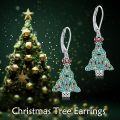 wholesale 925 Sterling Silver Christmas Tree Drop Earrings with Colorful Rhinestones and Bow Accents-0-1