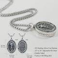 wholesale Sterling Silver Protection Necklace with St Anthony Francis Joseph Peregrine Raphael Sebastian Medal Christian Gifts-0-9