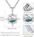 wholesale 925 Sterling Silver Compass Pendant with Turquoise Stone and Mountain Design - Nature-Inspired Jewelry for Women & Men -0-3