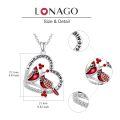 wholesale 925 Sterling Silver Heart-Shaped Cardinal Pendant Necklace for Women's Gifts-0-4