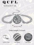 wholesale 925 Sterling Silver Capricorn Zodiac Sign Bracelet for Men - Vintage Style Chain Link-0-1