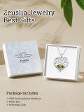 wholesale S925 Sterling Silver & Peridot Tree of Life Heart Pendant Necklace, Love Gifts for Women, Wife, Mom, Grandma, Daughter, 18+2 Chain-0-4
