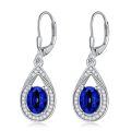 wholesale 925 Sterling Silver 3 ct Moissanite D VVS Tear Drop Halo Leverback Earrings-0-4