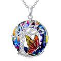 wholesale 925 Sterling Silver & Crystal Butterfly Necklace, Tree of Life Pendant Jewelry Gift for Women-0-0