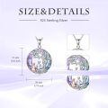 wholesale 925 Sterling Silver Tree Of Life Couple Pendant Necklace Purple Crystal Rose Gold-0-4