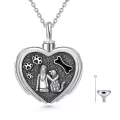 TOUPOP Sterling Silver Dog Urn Necklace For Ashes Memorial Keepsake Pendant-0-0