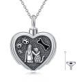 TOUPOP Sterling Silver Dog Urn Necklace For Ashes Memorial Keepsake Pendant-0-0