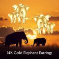 wholesale 14k Gold Mother Baby Elephant Stud Earrings For Women-0-5