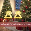 wholesale 14K Gold Triangle Stud Earrings - 14K Gold Minimalist for Her-0-1