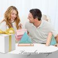 wholesale 925 Sterling Silver Rose Gold Plated Turquoise Triangle Cz Stud Earrings-0-4