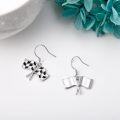 wholesale 925 Sterling Silver Checkered Flag American Flag Dangle Earrings for Women-0-1