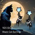 wholesale 925 Sterling Silver Star Cat Dangle Drop Stud Earrings  for Women Girls-0-2