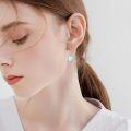 wholesale 925 Sterling Silver Larimar Small Round Stone Leverback Earrings Jewelry-0-1
