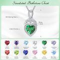 wholesale 925 Sterling Silver 4 Carat Cubic Zirconia Heart Necklace for Women, Adjustable Chain, Gift for Mom-0-5