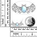 wholesale 925 Sterling Silver Rainbow Moonstone Bat Pendant Necklace with Chain 45cm Length-0-2