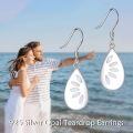 wholesale 925 Sterling Silver Teardrop Earrings With Opal Inlays-0-1