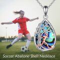 wholesale 925 Sterling Silver 925 Abalone Shell Soccer Girl Pendant Necklace-0-2